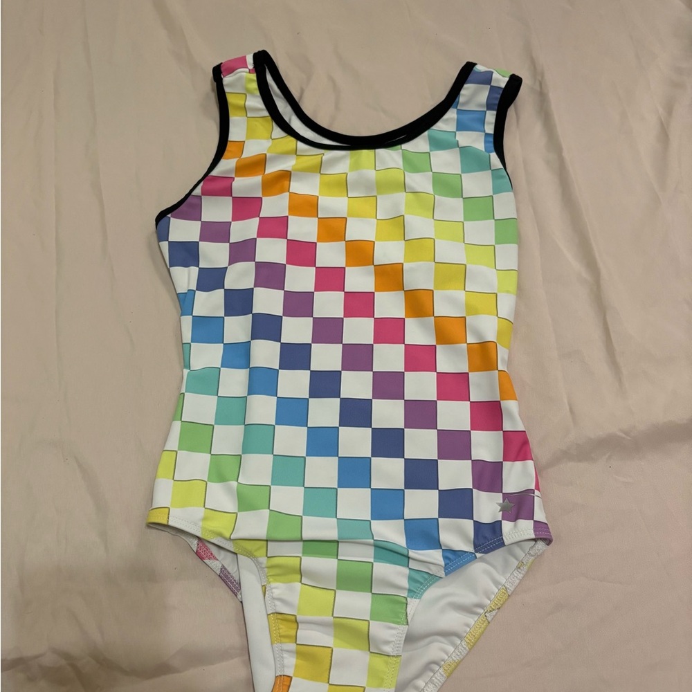 Colorful Checkered Destira gymnastics leotard